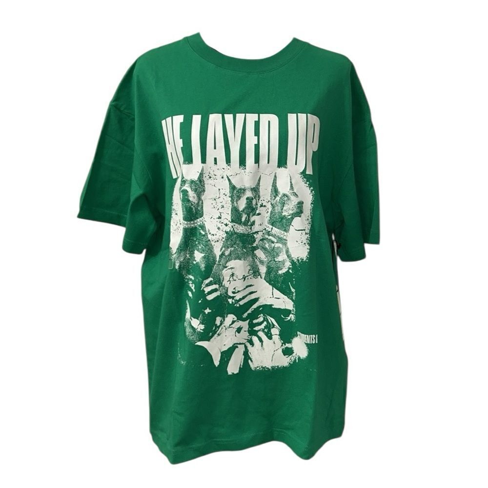 Students Green Cotton T-shirt(Size Medium)